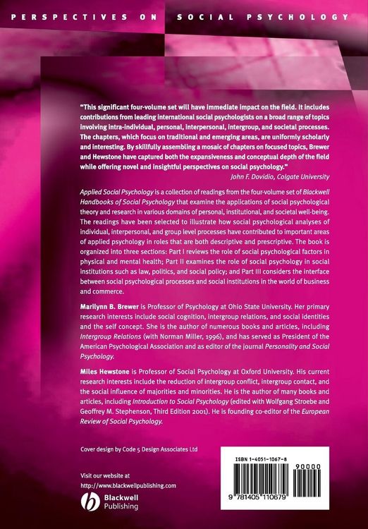 Produktbild: Applied Social Psychology