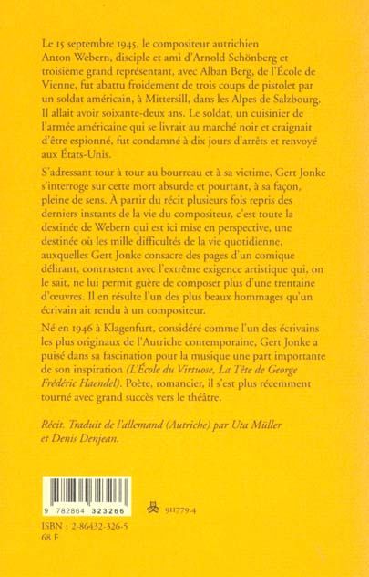 Produktbild: La mort d'Anton Webern