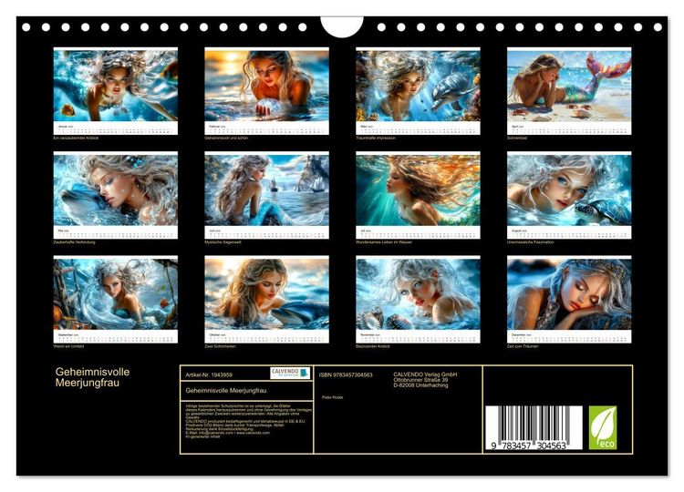 Produktbild: Geheimnisvolle Meerjungfrau (Wandkalender 2026 DIN A4 quer), CALVENDO Monatskalender