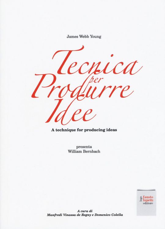 Produktbild: Tecnica per produrre idee. A technique for producing ideas