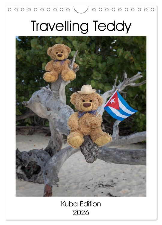 Produktbild: Travelling Teddy Kuba Edition 2026 (Wandkalender 2026 DIN A4 hoch), CALVENDO Monatskalender
