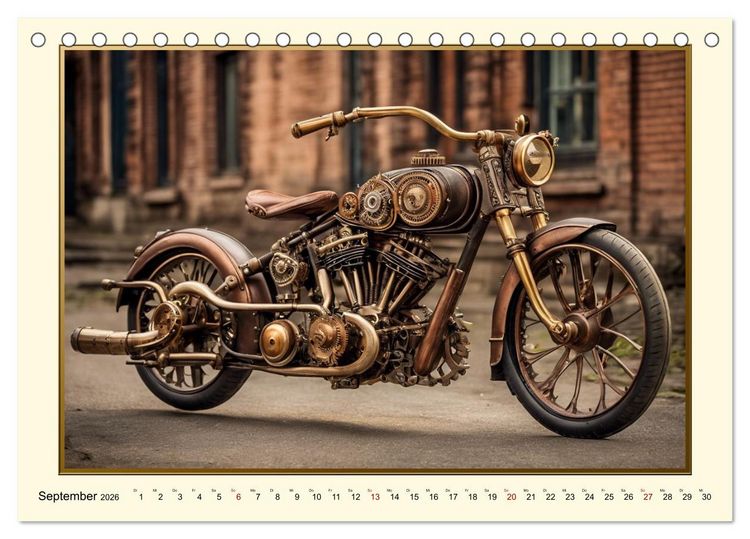 Produktbild: Motorr&auml;der im Steampunk-Style (Tischkalender 2026 DIN A5 quer), CALVENDO Monatskalender