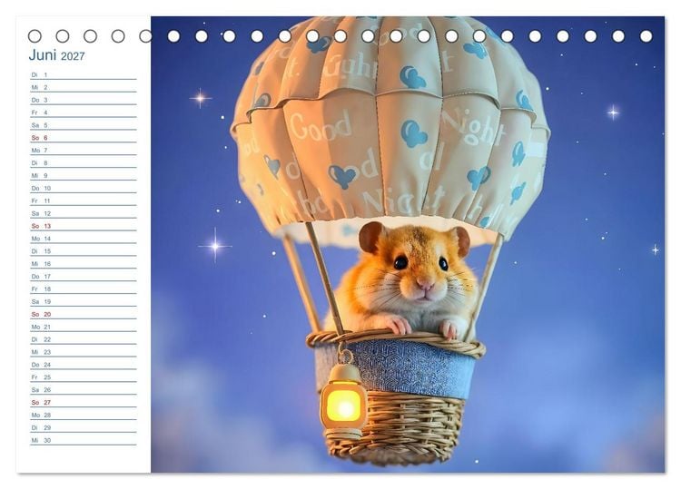 Produktbild: Mondpf&ouml;tchen - Ein zauberhafter Hamster Gute-Nacht-Kalender (Tischkalender 2027 DIN A5 quer), CALVENDO Monatskalender
