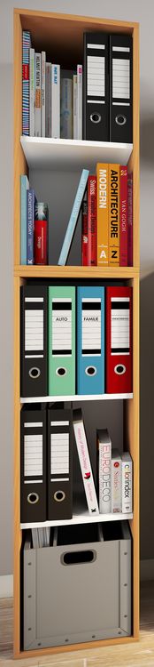 Produktbild: Holz B&uuml;ro Regal B&uuml;cher Ordner Aktenregal Lona l 5f