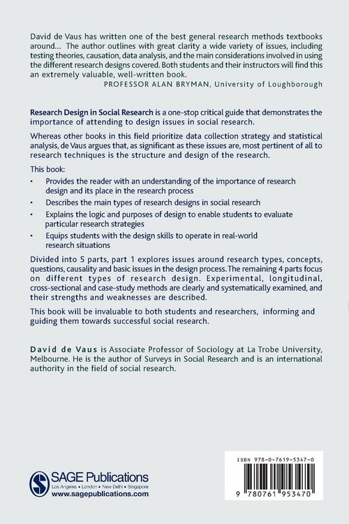 Produktbild: Research Design in Social Research