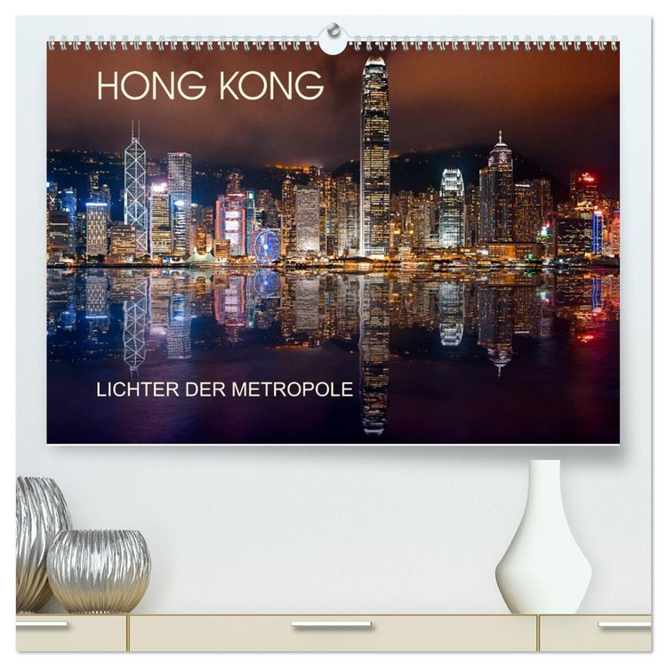 Produktbild: Hong Kong Citylights (hochwertiger Premium Wandkalender 2026 DIN A2 quer), Kunstdruck in Hochglanz