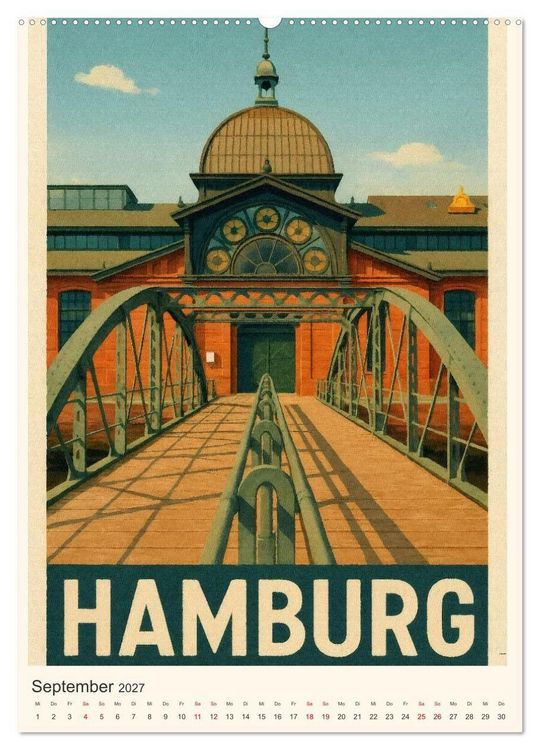 Produktbild: City Poster Hamburg - Stilisierte Impressionen der Hansestadt (Wandkalender 2027 DIN A2 hoch), CALVENDO Monatskalender