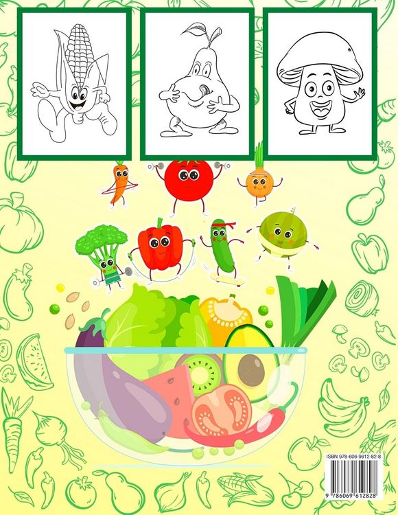 Produktbild: Libro De Colorear Frutas Y Verduras Para Ni&ntilde;os Y Ni&ntilde;as