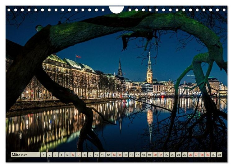 Produktbild: Hamburger N&auml;chte (Wandkalender 2027 DIN A4 quer), CALVENDO Monatskalender