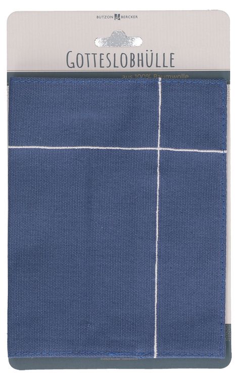 Produktbild: Gotteslobh&uuml;lle in Blau mit Kreuzmotiv und mit Einstecklaschen