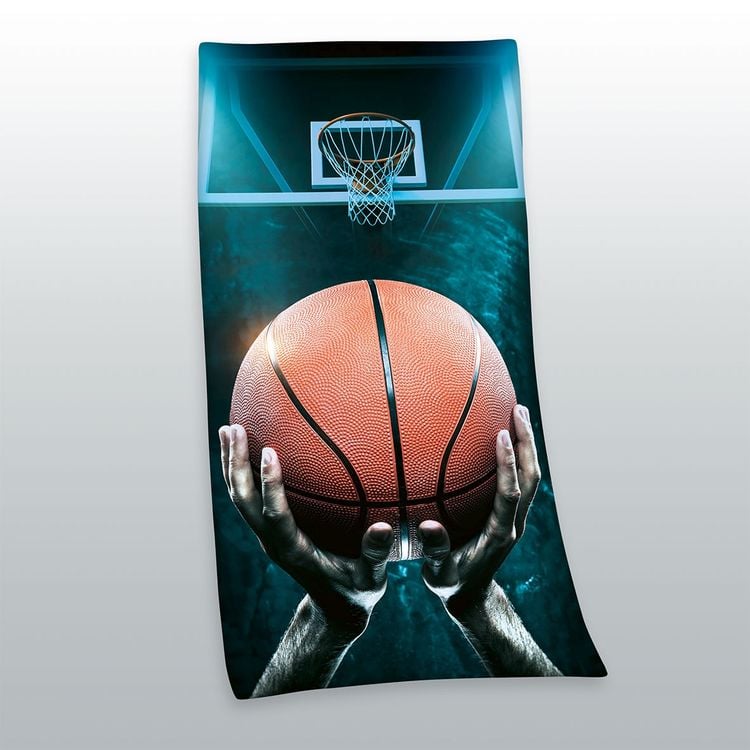 Produktbild: Young Collection 6159233516 - Basketball Velourstuch, 75x150 cm, 100% Baumwolle