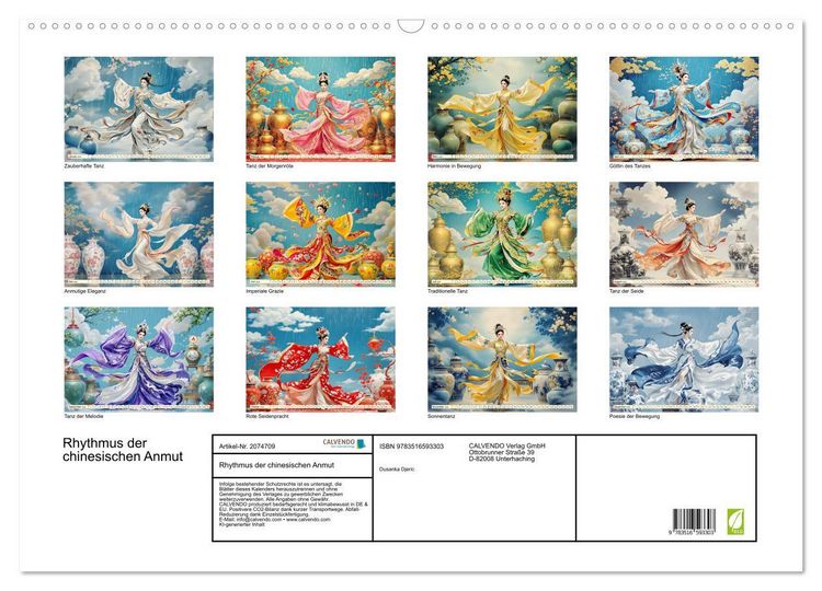 Produktbild: Rhythmus der chinesischen Anmut (Wandkalender 2026 DIN A2 quer), CALVENDO Monatskalender