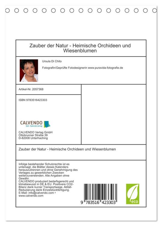Produktbild: Zauber der Natur - Heimische Orchideen und Wiesenblumen (Tischkalender 2026 DIN A5 hoch), CALVENDO Monatskalender