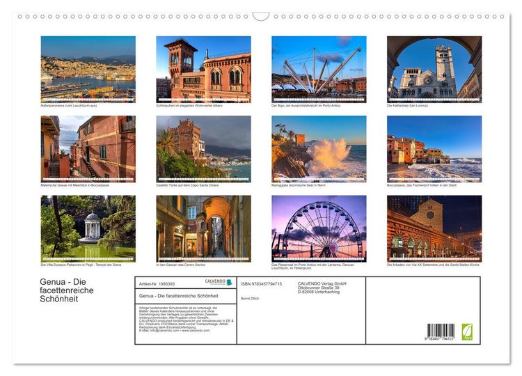 Produktbild: Genua - Die facettenreiche Sch&ouml;nheit (Wandkalender 2026 DIN A2 quer), CALVENDO Monatskalender
