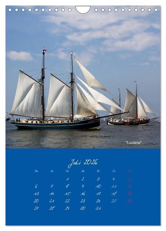 Produktbild: Unter Segeln (Wandkalender 2026 DIN A4 hoch), CALVENDO Monatskalender