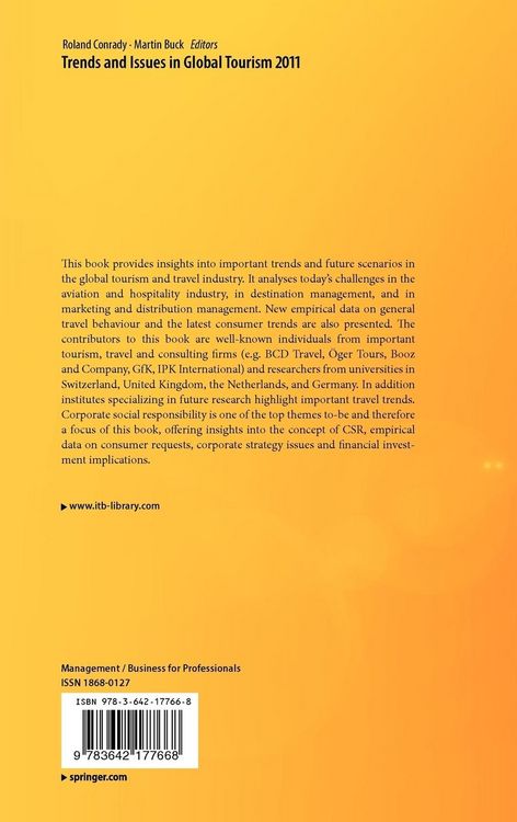 Produktbild: Trends and Issues in Global Tourism 2011