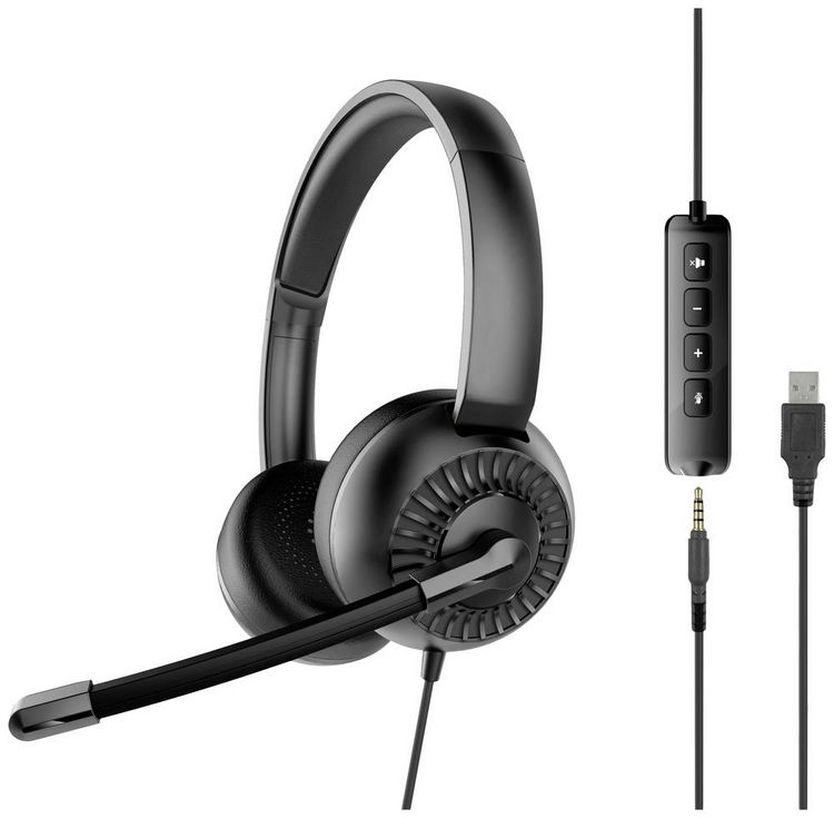 Produktbild: SPEEDLINK METIS USB Stereo Headset, 3.5mm Jack with USB Soundcard, black