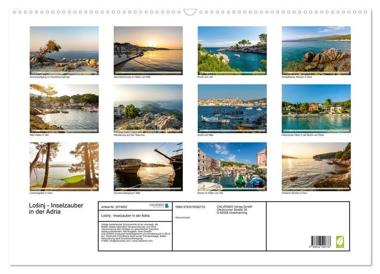 Produktbild: Lo&scaron;inj - Inselzauber in der Adria (Wandkalender 2026 DIN A2 quer), CALVENDO Monatskalender