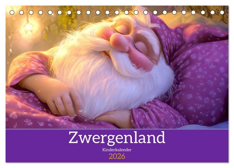 Produktbild: Zwergenland - Kinderkalender (Tischkalender 2026 DIN A5 quer), CALVENDO Monatskalender