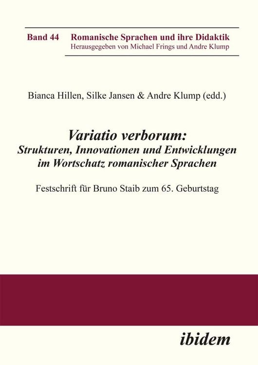 Produktbild: Variatio verborum: Strukturen, Innovationen und Entwicklungen im Wortschatz romanischer Sprachen