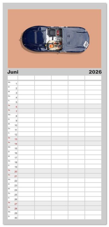 Produktbild: Familienplaner 2026 - Two-Seater Racing Cars 1950-1960 mit 5 Spalten (Wandkalender, 21 x 45 cm) CALVENDO