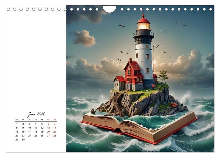 Produktbild: Fantastische surreale B&uuml;cherwelten (Wandkalender 2026 DIN A4 quer), CALVENDO Monatskalender