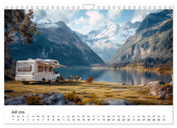 Produktbild: Wohnmobil grenzenlos (Wandkalender 2026 DIN A4 quer), CALVENDO Monatskalender
