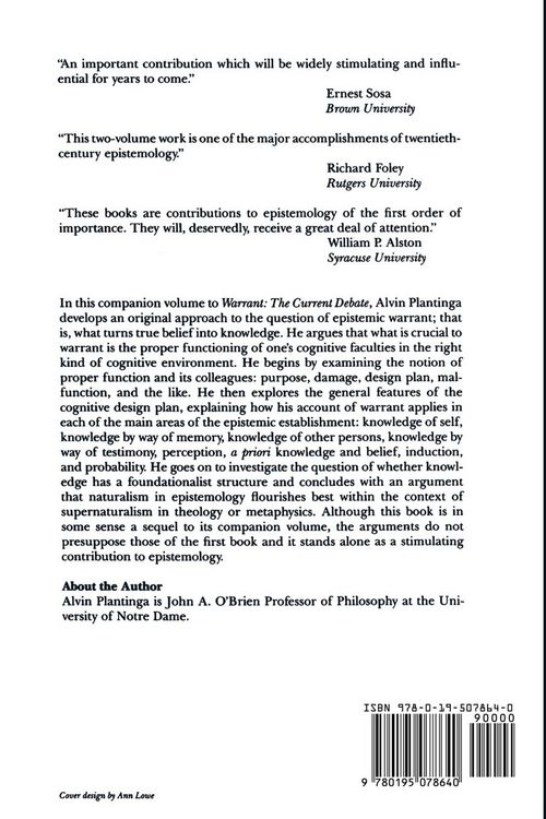 Produktbild: Warrant and Proper Function