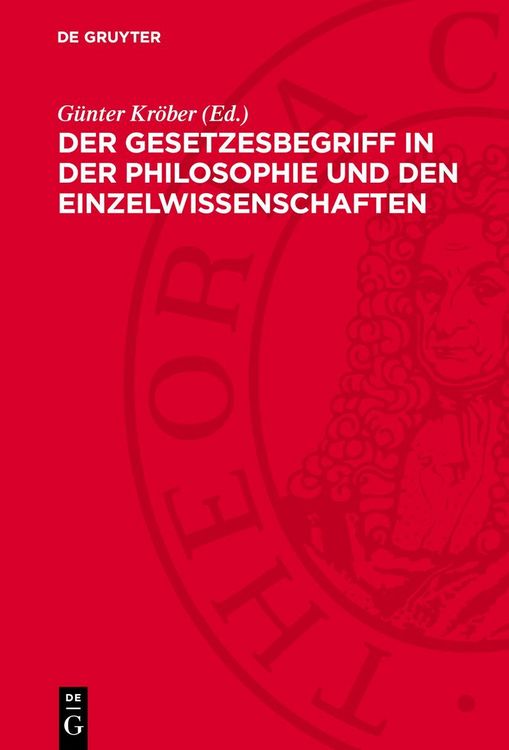 Produktbild: Der Gesetzesbegriff in der Philosophie und den Einzelwissenschaften