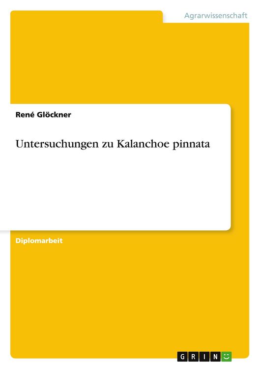 Produktbild: Untersuchungen zu Kalanchoe pinnata