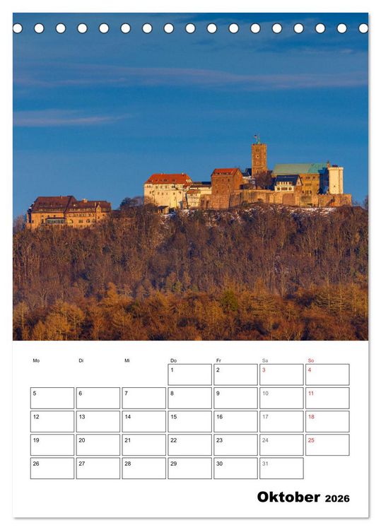 Produktbild: Die Th&uuml;ringer Wartburg (Tischkalender 2026 DIN A5 hoch), CALVENDO Monatskalender