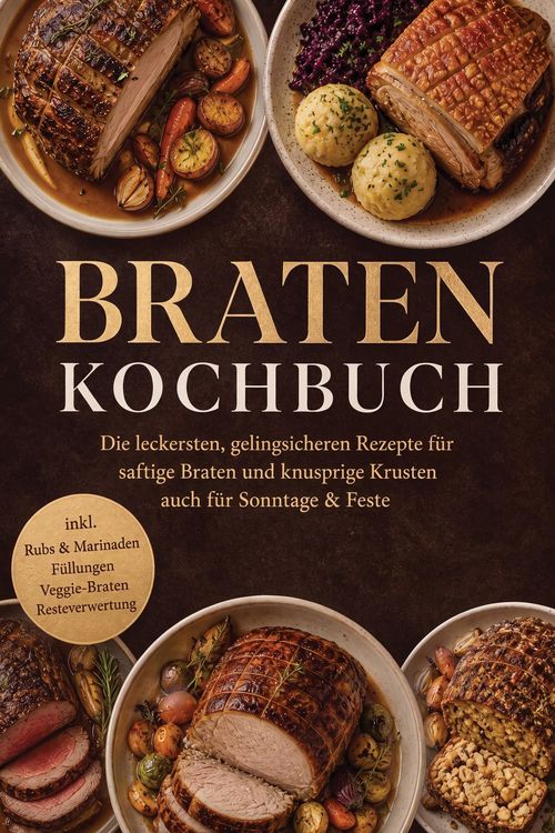 Produktbild: Braten Kochbuch: Die leckersten, gelingsicheren Rezepte f&uuml;r saftige Braten und knusprige Krusten - auch f&uuml;r Sonntage & Feste - inkl. Rubs & Marinaden,