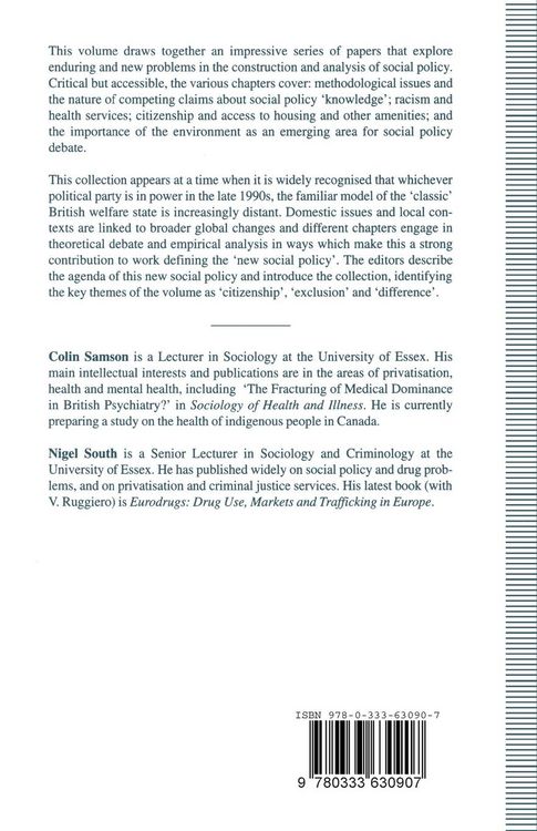 Produktbild: The Social Construction of Social Policy