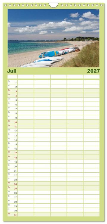 Produktbild: Familienplaner 2027 - Cornouaille - Ein Ausflug in den S&uuml;dwesten der Bretagne mit 5 Spalten (Wandkalender, 21 x 45 cm) CALVENDO