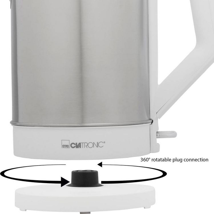 Produktbild: Clatronic WKS 3692 weiss Wasserkocher Edelstahl, Wei&szlig; Fassungsverm&ouml;gen: 1.5l