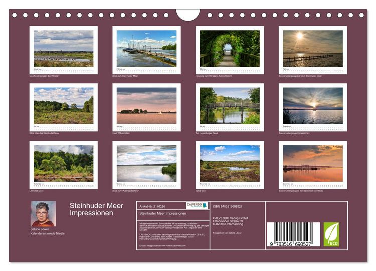 Produktbild: Steinhuder Meer Impressionen (Wandkalender 2026 DIN A4 quer), CALVENDO Monatskalender