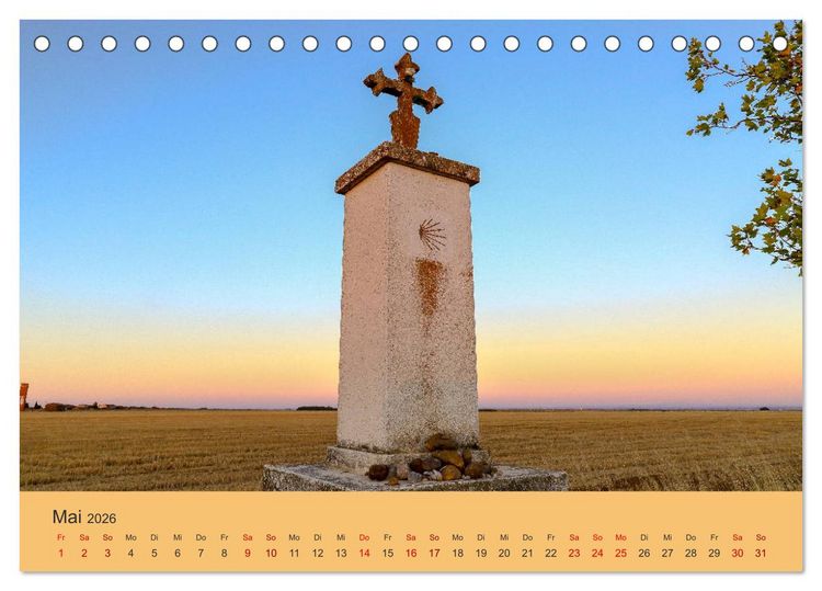 Produktbild: Auf den Spuren von Santiago - Wandern, Staunen, Seele baumeln lassen. (Tischkalender 2026 DIN A5 quer), CALVENDO Monatskalender