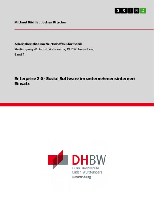 Produktbild: Enterprise 2.0 - Social Software im unternehmensinternen Einsatz