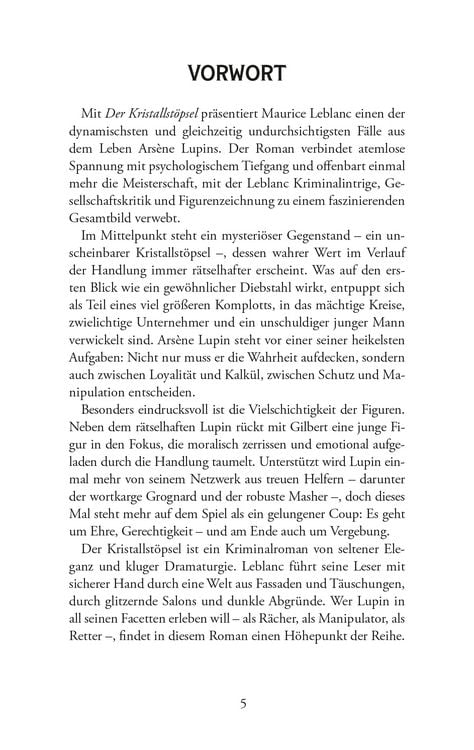 Produktbild: Lupin. Der Kristallst&ouml;psel. Detektivroman. Maurice Leblanc