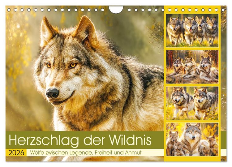 Produktbild: Herzschlag der Wildnis. W&ouml;lfe zwischen Legende, Freiheit und Anmut (Wandkalender 2026 DIN A4 quer), CALVENDO Monatskalender