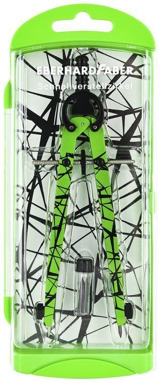 Produktbild: EBERHARD FABER Schnellverstellzirkel neon gr&uuml;n &Oslash;39cm 3 Teile
