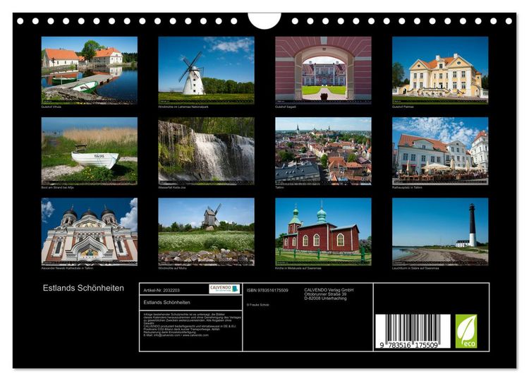 Produktbild: Estlands Sch&ouml;nheiten (Wandkalender 2026 DIN A4 quer), CALVENDO Monatskalender