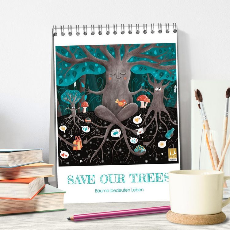 Produktbild: SAVE OUR TREES - B&auml;ume bedeuten Leben (Tischkalender 2026 DIN A5 hoch), CALVENDO Monatskalender