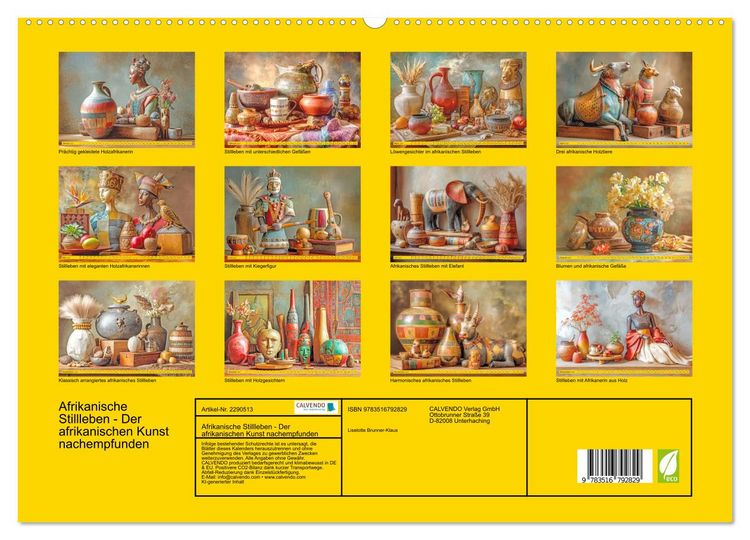 Produktbild: Afrikanische Stillleben - Der afrikanischen Kunst nachempfunden (hochwertiger Premium Wandkalender 2027 DIN A2 quer), Kunstdruck in Hochglanz
