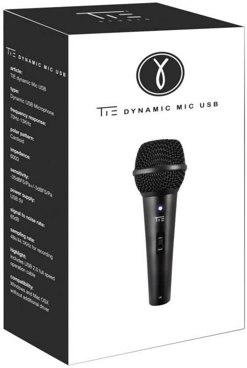 Produktbild: Tie Studio Hand USB-Mikrofon DYNAMIC MIC USB &Uuml;bertragungsart (Details):Kabelgebunden