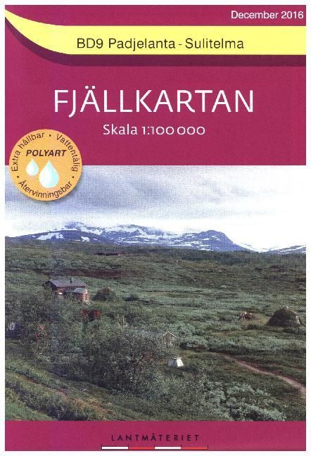 Produktbild: Fj&auml;llkartan 1:100 000 BD9 Padjelantan - Sulitelma