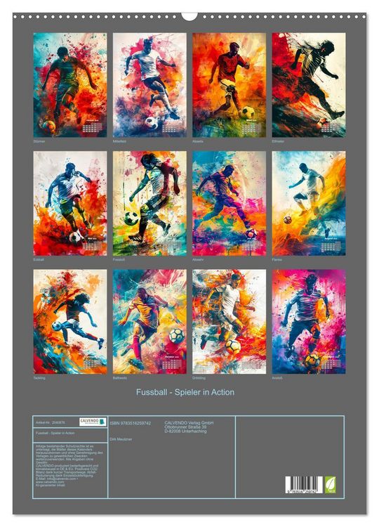 Produktbild: Fussball - Spieler in Action (Wandkalender 2026 DIN A2 hoch), CALVENDO Monatskalender