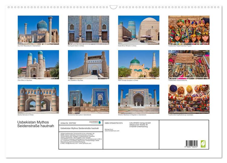 Produktbild: Usbekistan Mythos Seidenstra&szlig;e hautnah (Wandkalender 2026 DIN A2 quer), CALVENDO Monatskalender