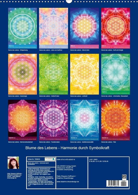 Produktbild: Blume des Lebens - Harmonie durch Symbolkraft (Wandkalender 2020 DIN A2 hoch)