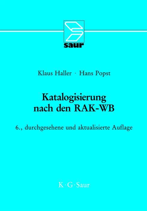 Produktbild: Katalogisierung nach den RAK-WB
